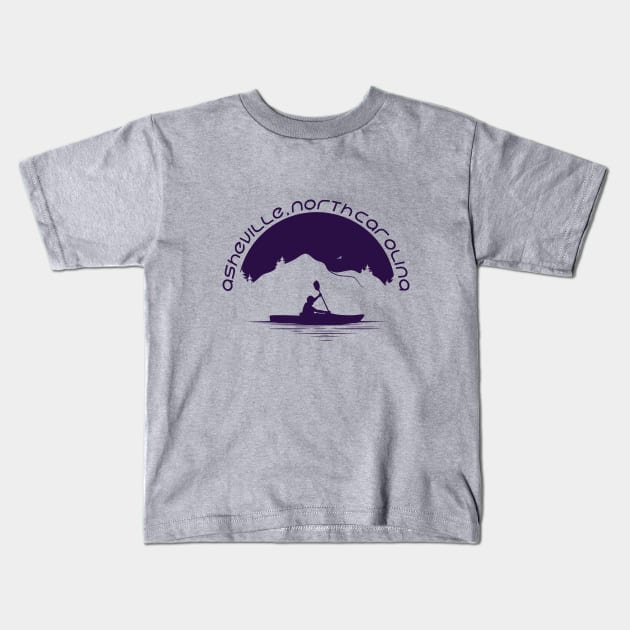 Asheville, North Carolina Kayaking - PurpleO 09 Kids T-Shirt by AVL Merch